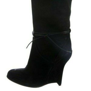 🚫 Sold 🚫 38.5 Opening Ceremony Gray Suede Leather Wedge Knee High New In Box